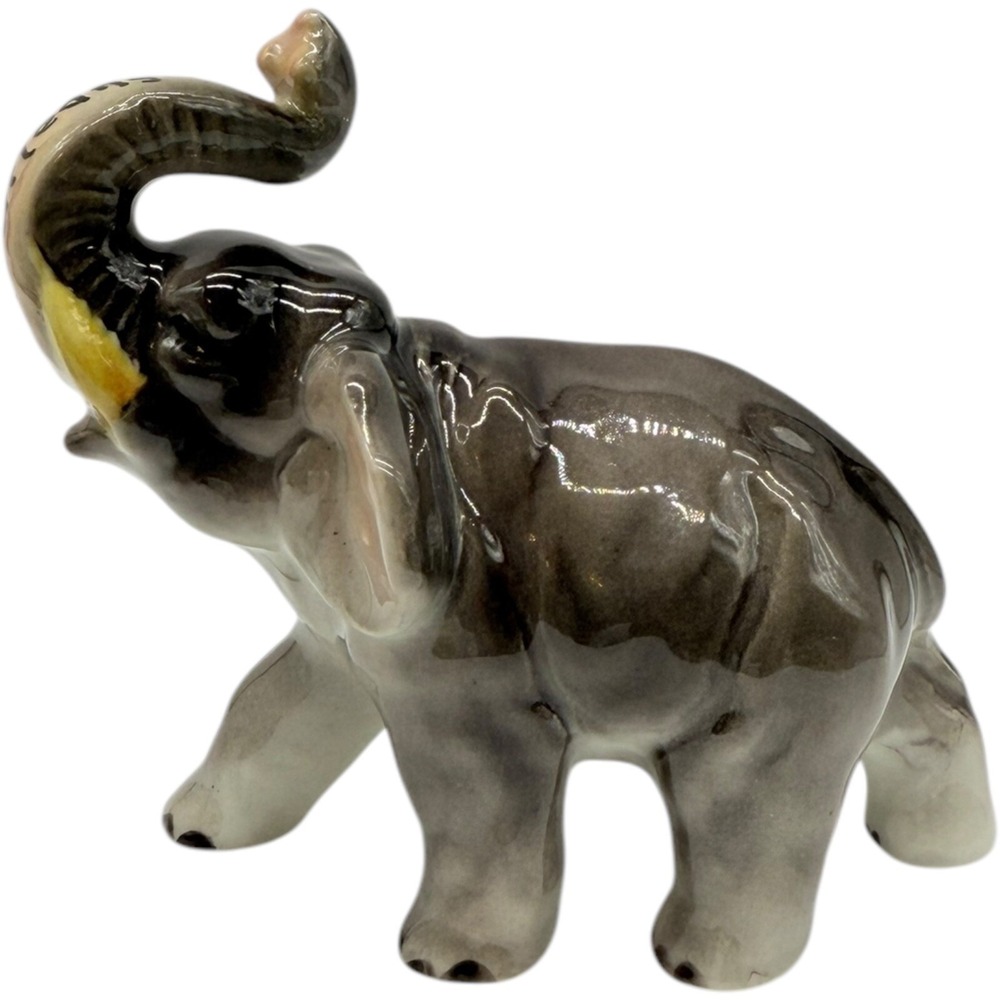 Unbranded New Orleans Elephant Figurine Trunk Up Ceramic Souvenir Vintage Japan - Picture 2 of 9